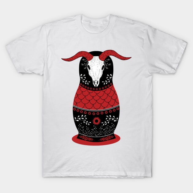 Nesting Doll Goat T-Shirt by synthetic goat